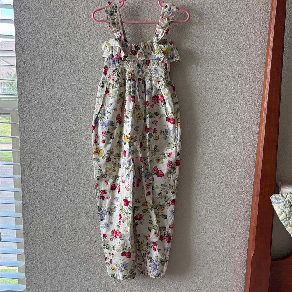 Girls Polo Ralph Lauren Floral Batiste Jumpsuit, 4